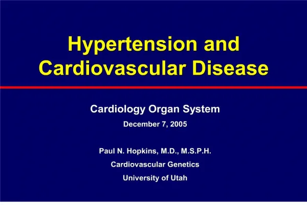 hypertension and cardiovascular disease