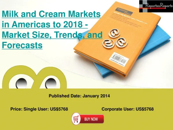 Recent Report On Milk and Cream Market in America