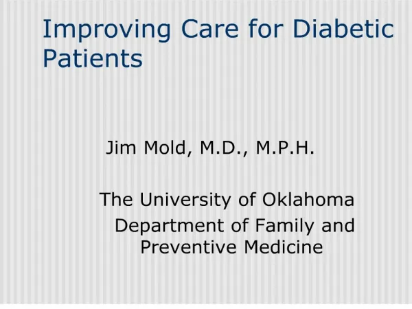 improving care for diabetic patients
