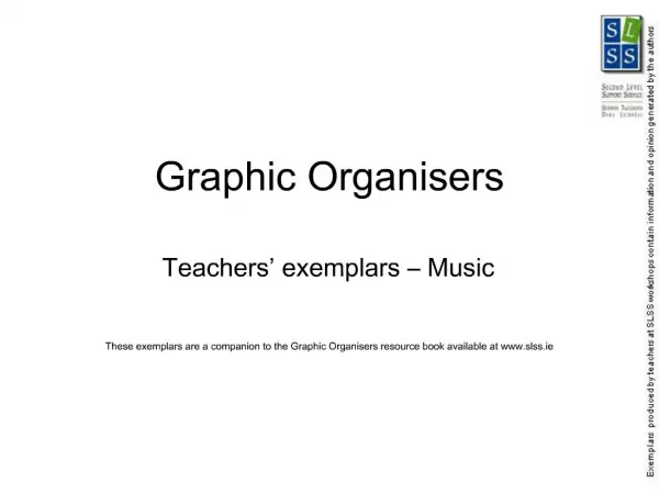 Graphic Organisers Teachers exemplars Music These exemplars are a companion to the Graphic Organisers resource boo