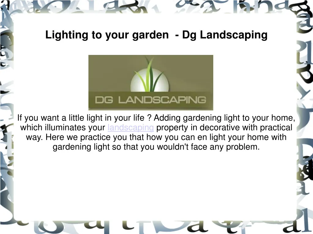 lighting to your garden dg landscaping