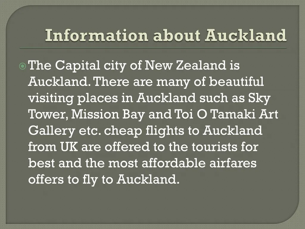 information about auckland