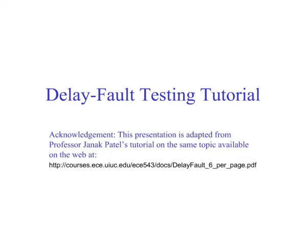 delay-fault testing tutorial