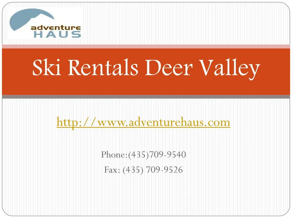 ski rentals deer valley