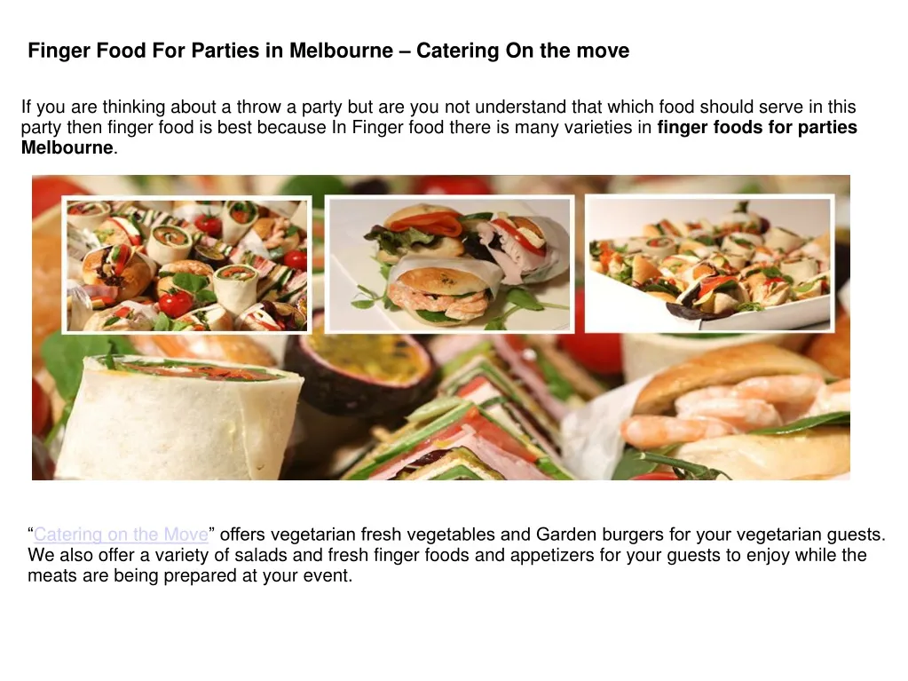 finger food for parties in melbourne catering