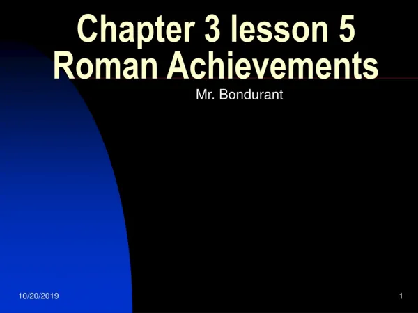 Chapter 3 lesson 5 Roman Achievements