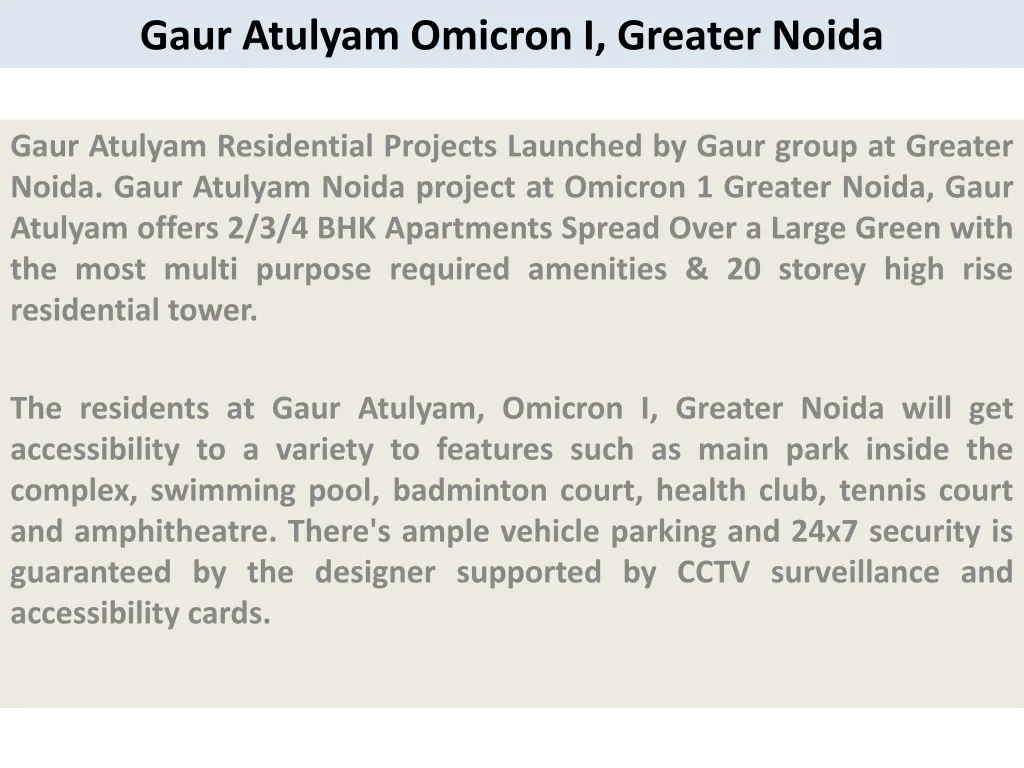gaur atulyam omicron i greater noida