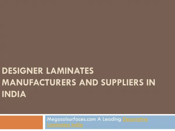 Designer Laminates Manufacturers and Suppliers in India