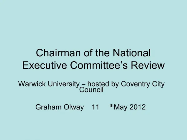 Chairman of the National Executive Committee s Review