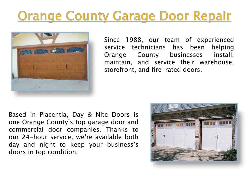 orange county garage door repair