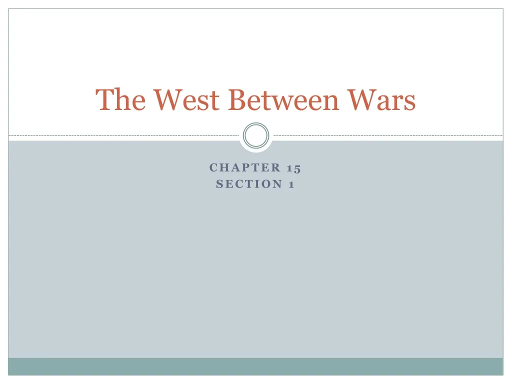 the west between wars