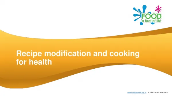 Recipe modification and cooking for health