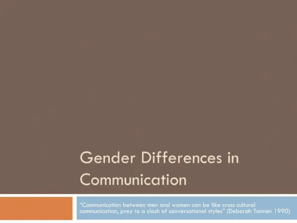 Gender Differences in Communication