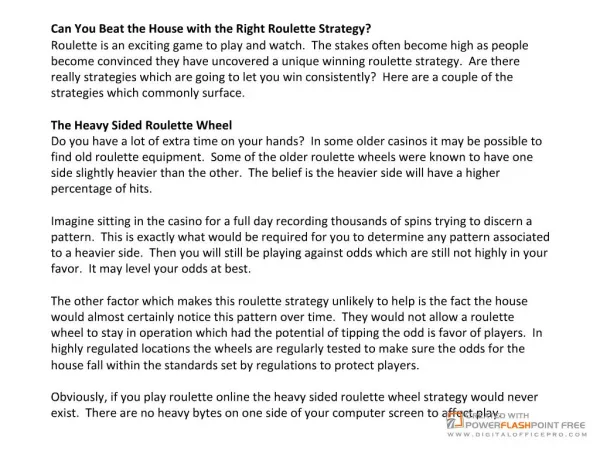 can you beat the house with the right roulette strategy