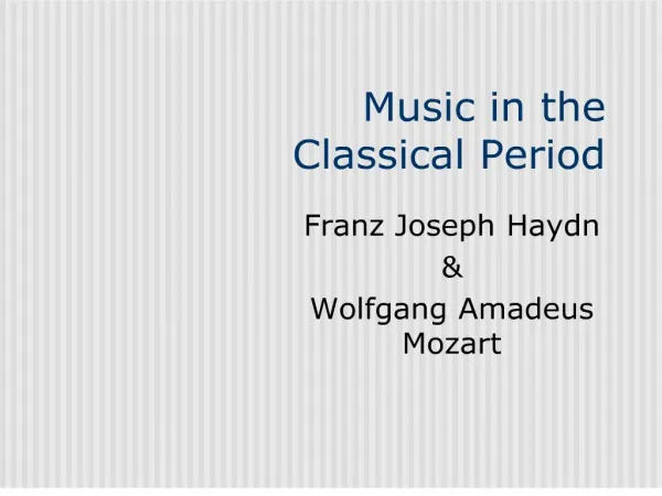 music in the classical period