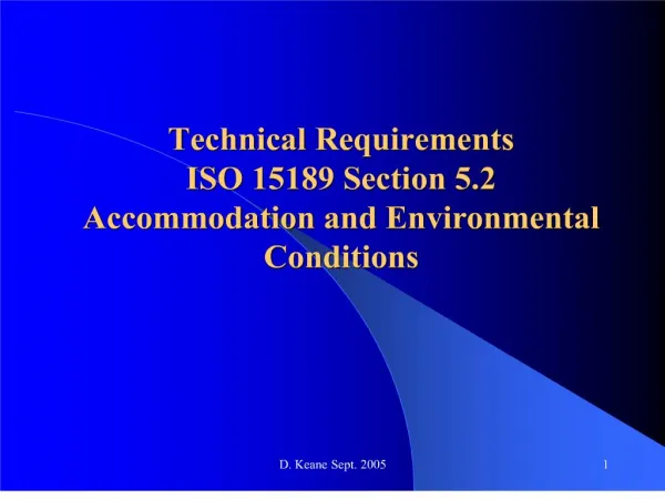 technical requirements iso 15189 section 5.2 accommodation and environmental conditions
