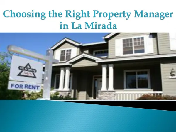 Property Manager in La Mirada