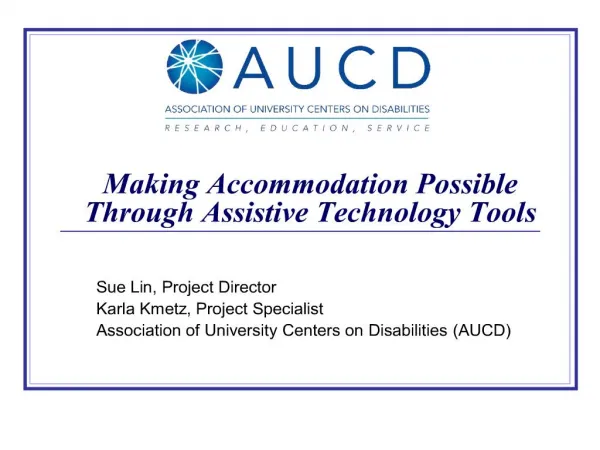 making accommodation possible through assistive technology tools