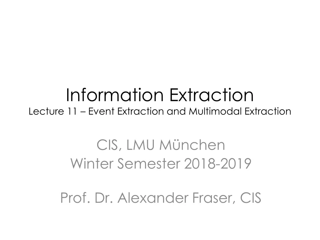 information extraction lecture 11 event extraction and multimodal extraction