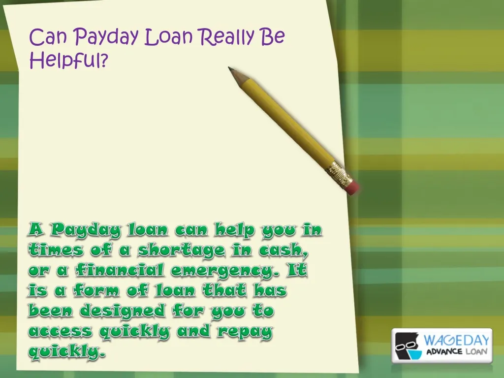 can payday loan really be helpful