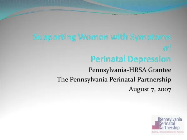 supporting women with symptoms of perinatal depression