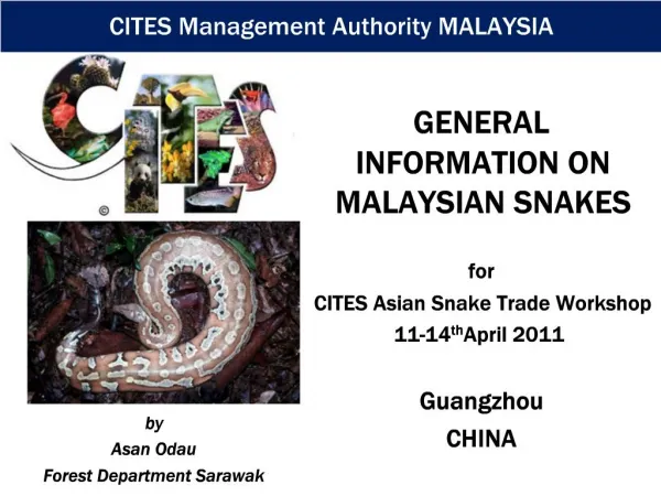 CITES Management Authority MALAYSIA
