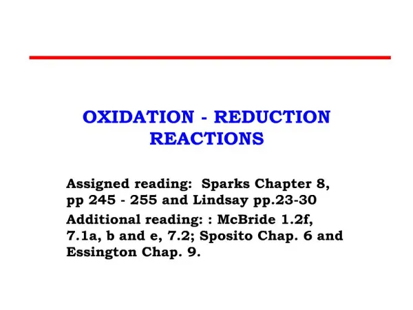 oxidation - reduction reactions