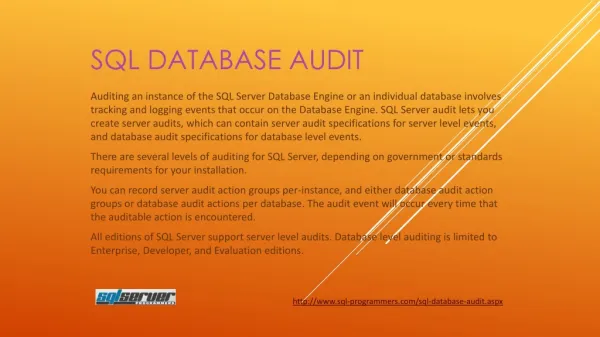 SQL Database Audit