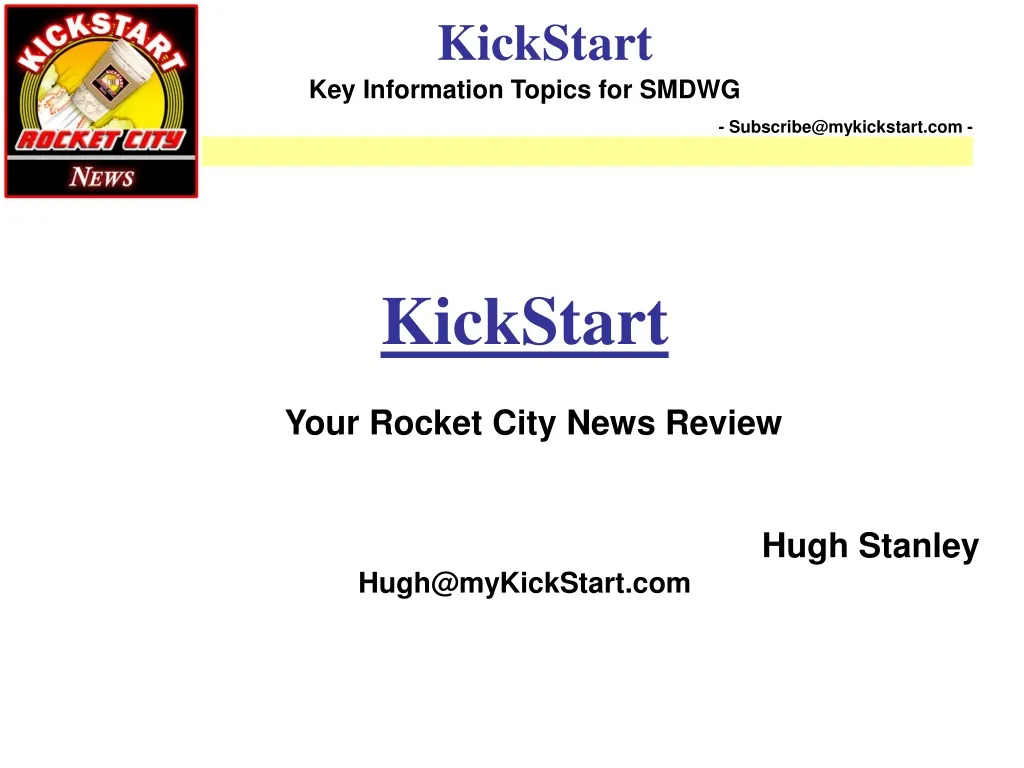 kickstart your rocket city news review hugh