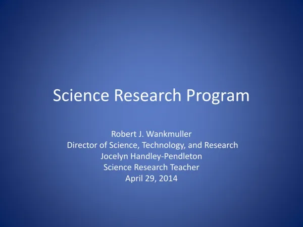 Science Research Program