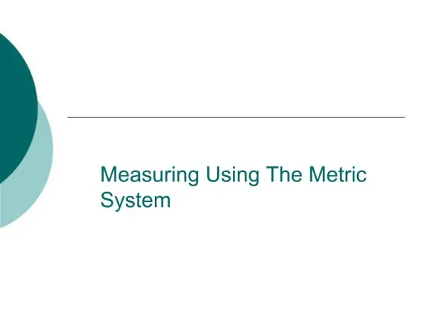 Measuring Using The Metric System