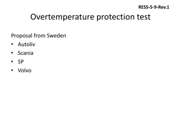 RESS-5-9-Rev.1 Overtemperature protection test