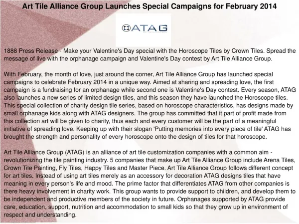 Art Tile Alliance Group Launches Special Campaigns