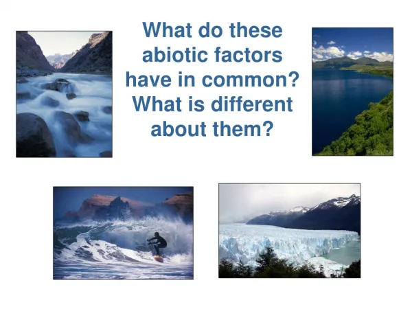 What do these abiotic factors have in common? What is different about them?