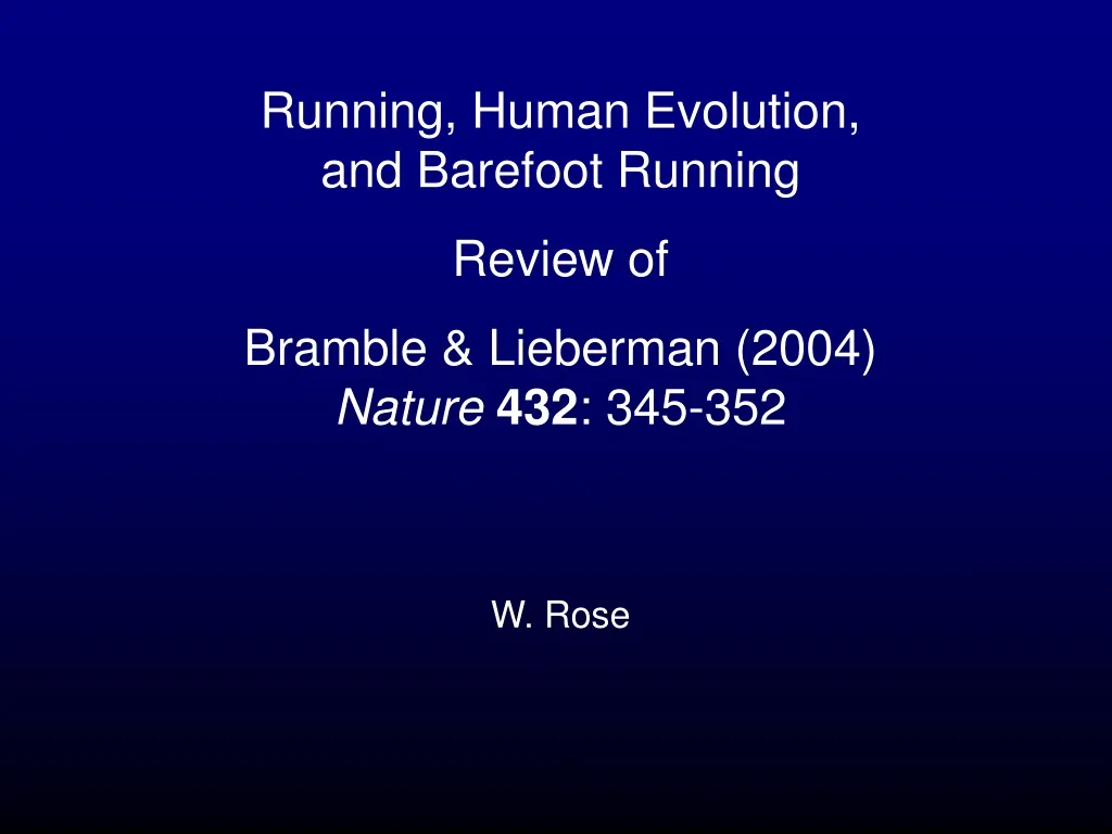 running human evolution and barefoot running
