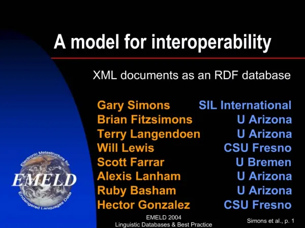 A model for interoperability
