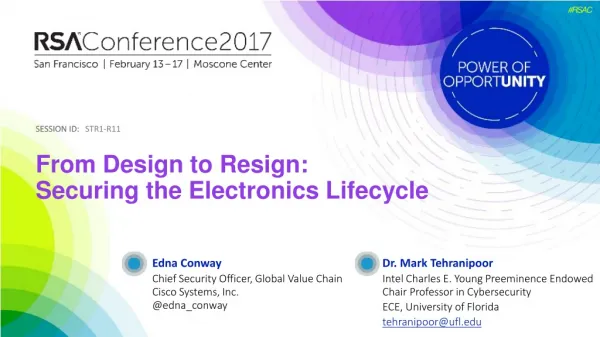 From Design to Resign: Securing the Electronics Lifecycle