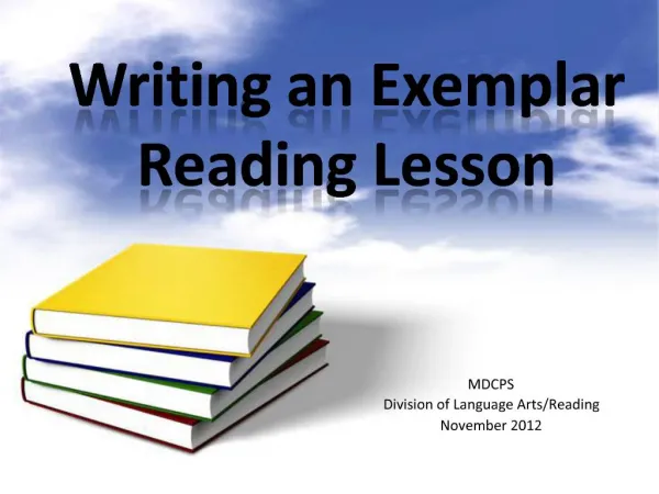 Writing an Exemplar Reading Lesson