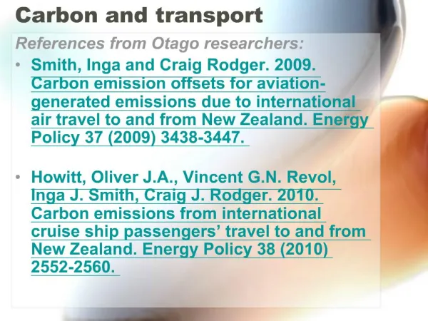 Carbon and transport
