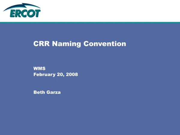 CRR Naming Convention