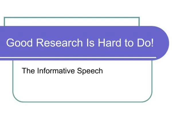Good Research Is Hard to Do
