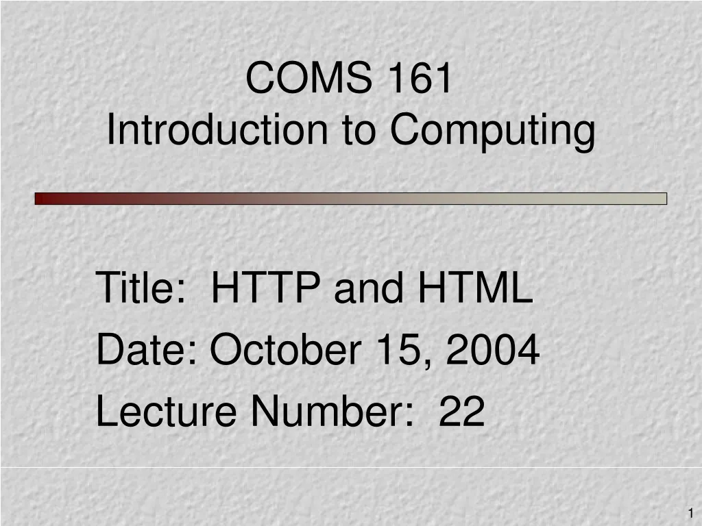 coms 161 introduction to computing