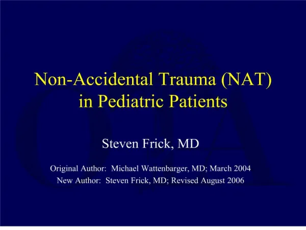 non-accidental trauma nat in pediatric patients