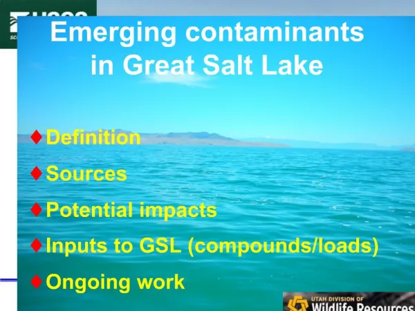 Emerging contaminants in Great Salt Lake