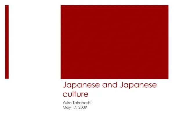 Japanese and Japanese culture