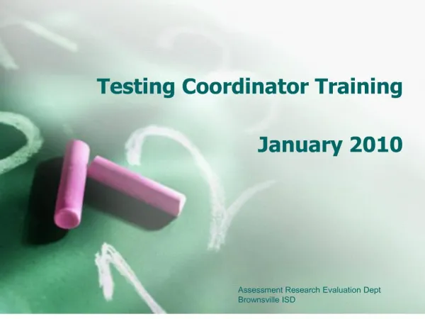 testing coordinator training