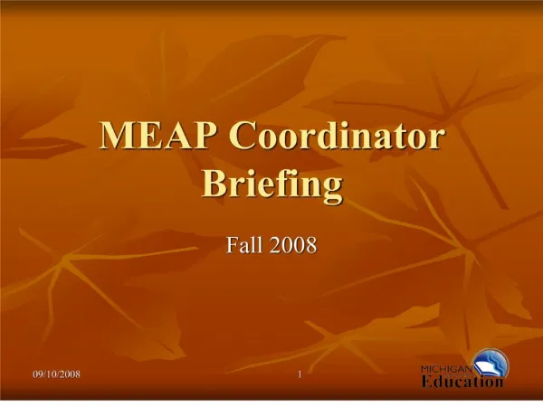 meap coordinator briefing