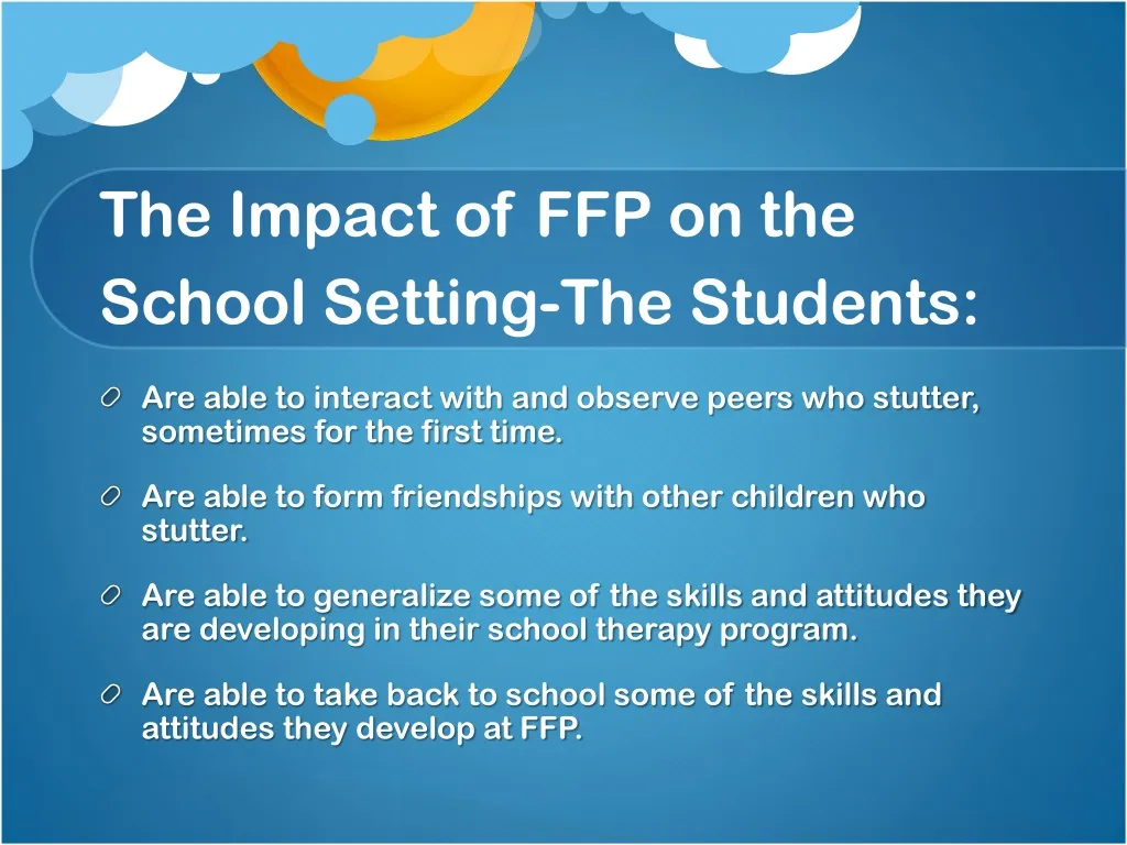 the impact of ffp on the school setting the students