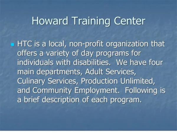 howard training center