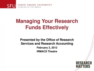 Managing Your Research Funds Effectively - slide 1